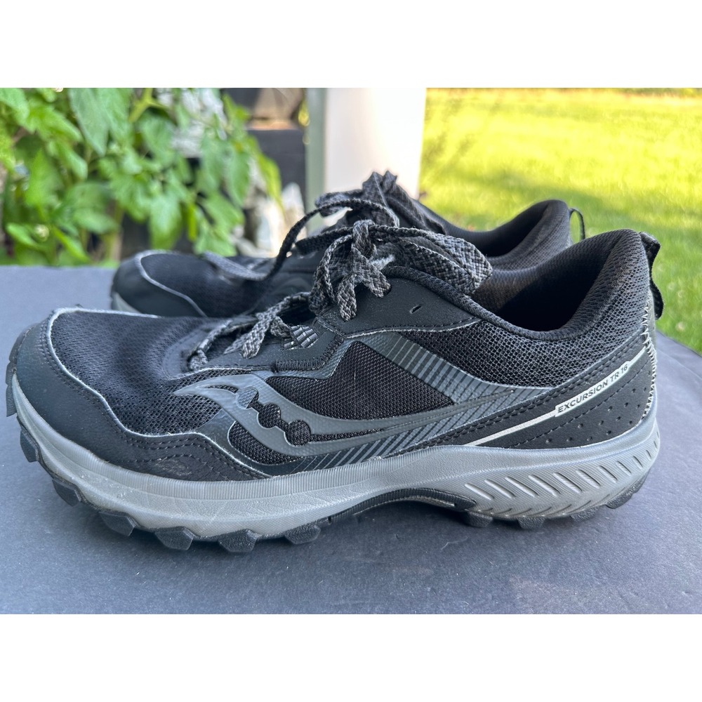 Saucony Excursion TR16 Women Trail Running Shoes Black Charcoal S10744 Size 9.5